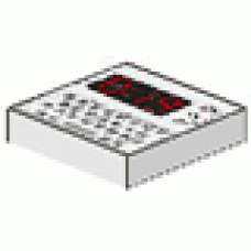 Part 3068bp80 White Tile 2 x 2 with Keyboard and Red 019 Pattern 